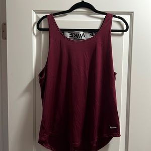 Nike Running Dri Fit Tank | XL | Burgundy
